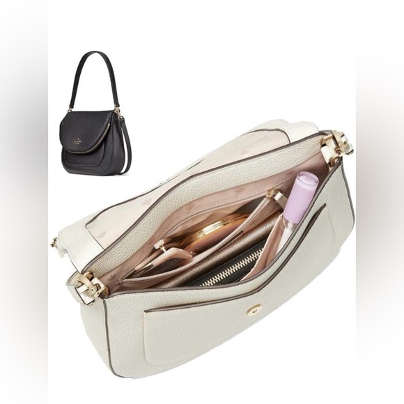 Kate Spade Leila Soft Pebbled Leather Medium Flap Shoulder Bag Women's Handbag - Picture 5 of 11